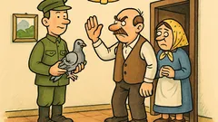 Vtip: Syn ide na vojnu s holubom