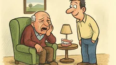 Vtip: Dedko vzdychá nad bolesťou zubov