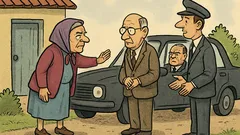 Vtip: Pred domom zastaví auto s Jakešom