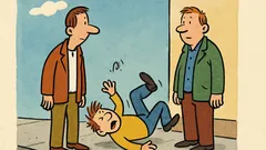 Vtip: Išli traja a prostredný spadol