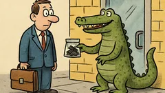 Vtip: Distribuujem kroky. Značka: Krokodíler.