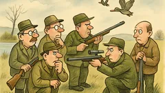 Vtip: Päť lekárov ide strieľať kačky