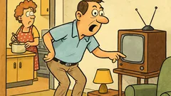 Vtip: Muž zapína TV, kričí na manželku