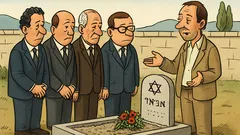 Vtip: Delegácia politikov pri hrobe vojaka