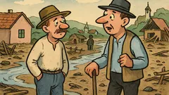 Vtip: Po povodni sa Ďuro vráti domov