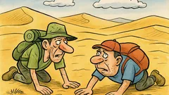 Vtip: Dvaja turisti sa plazia púšťou