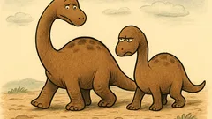 Vtip: Išiel brontosaurus a brontosaurica…