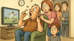 Vtip: chlap pozerá Ligu majstrov…