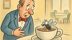 Vtip: Mucha spadla do kávy v reštaurácii