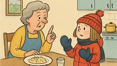 Vtip: Vnučka Evka prišla zo sánkovačky domov