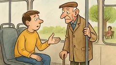 Vtip: „Nechcete si sadnúť, dedko?“