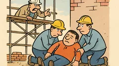 Vtip: Chlap spadne z lešenia...