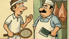 Vtip: Stretne sa tenista a mäsiar...