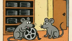 Vtip: Myš žuje filmový kotúč v archíve