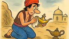Vtip: Aladin tri dni šúchal lampu...