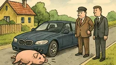 Vtip: Expremiér uháňal, prasa vybehlo na cestu