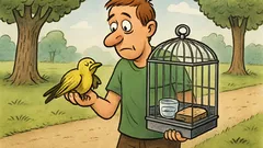 Vtip: Ochranca zvierat sa prechádza parkom...