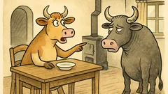 Vtip: Beda tomu domu, kde krava...