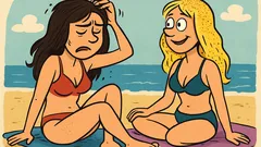 Vtip: Dve kamarátky na pláži…