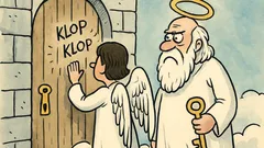 Vtip: Klope niekto na nebeskú bránu…