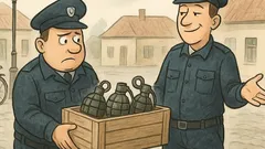Vtip: Dvaja policajti nájdu tri granáty