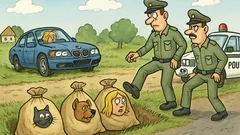 Vtip: Tri blondínky utekajú na BMW