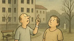 Vtip: Dvaja pacienti na dvore blázinca...