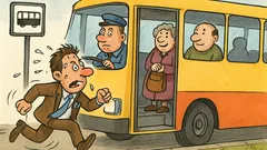 Vtip: Na zastávke stojí autobus pripravený na odchod