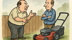 Vtip: Pán sused, môžem používať vašu kosačku?