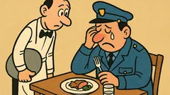 Vtip: Čašník sa pýta policajta...