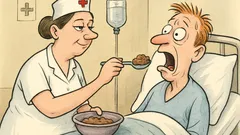 Vtip: Sestrička vraví pacientovi: urobte „ham“