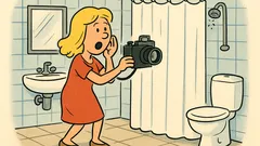 Vtip: Čo robí blondínka v kúpeľni?