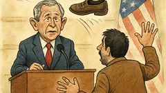 Vtip: Bush v Iraku – topánky letia