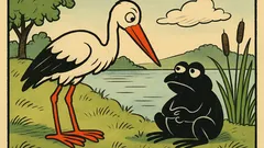 Vtip: Ide bocian popri jazere...