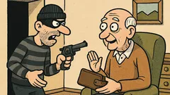 Vtip: Lúpežník sa vkradne do domu deväťdesiatročného starčeka