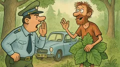 Vtip: Ide policajt cez les...