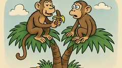 Vtip: Sedia dve opice na palme...