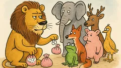 Vtip: Lev rozdeľuje Božie cukríky