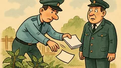 Vtip: Policajt hádže papiere do žihľavy