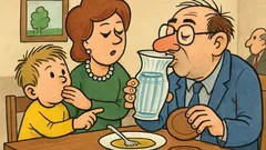 Vtip: „Mami, ten pán je polievku vidličkou!“