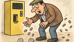 Vtip: Keď sa pri automate rozsypú mince...