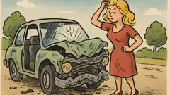 Vtip: Havária, blondínka vystúpi a upravuje účes