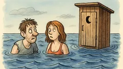 Vtip: Po stroskotaní lode plávajú muž a žena