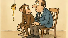 Vtip: Odvisol na medovom motúze...