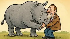 Vtip: Predám skroteného nosorožca...