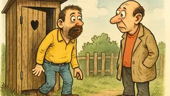 Vtip: Vyjde muž z latríny...