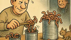 Vtip: Ak otvoríš konzervu červíkov...