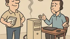 Vtip: Dobrý deň, z počítača sa dymí...