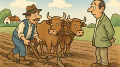 Vtip: Gazda oral na poli s volmi