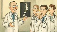 Vtip: Lekár ukazuje röntgen mladým kolegom